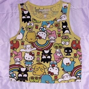 sanrio hello kitty and friends medium yellow croptop